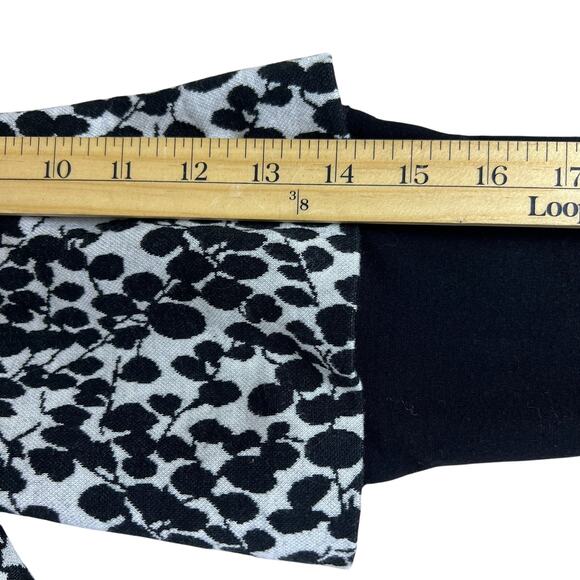 Joseph Ribkoff Vintage Jacket 10 Black White Convertible Sleeve Mod Floral Retro - Picture 14 of 16